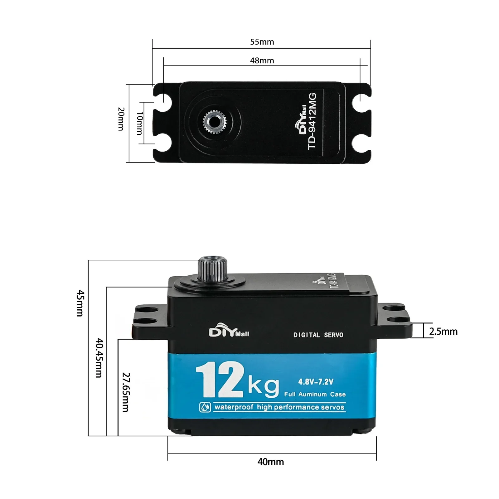 12KG TD-9412MG yüksek tork tam - Rc Car Servo incelemesi ve fiyatı