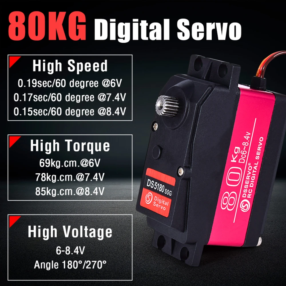 Dsservo Su Geçirmez DS5180 80  - Rc Car Servo incelemesi ve fiyatı